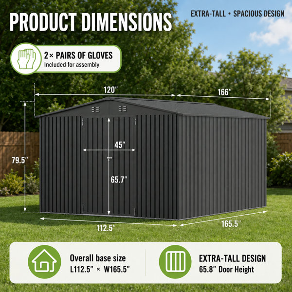 EASYHAWK 10x10FT Storage Shed | Wayfair
